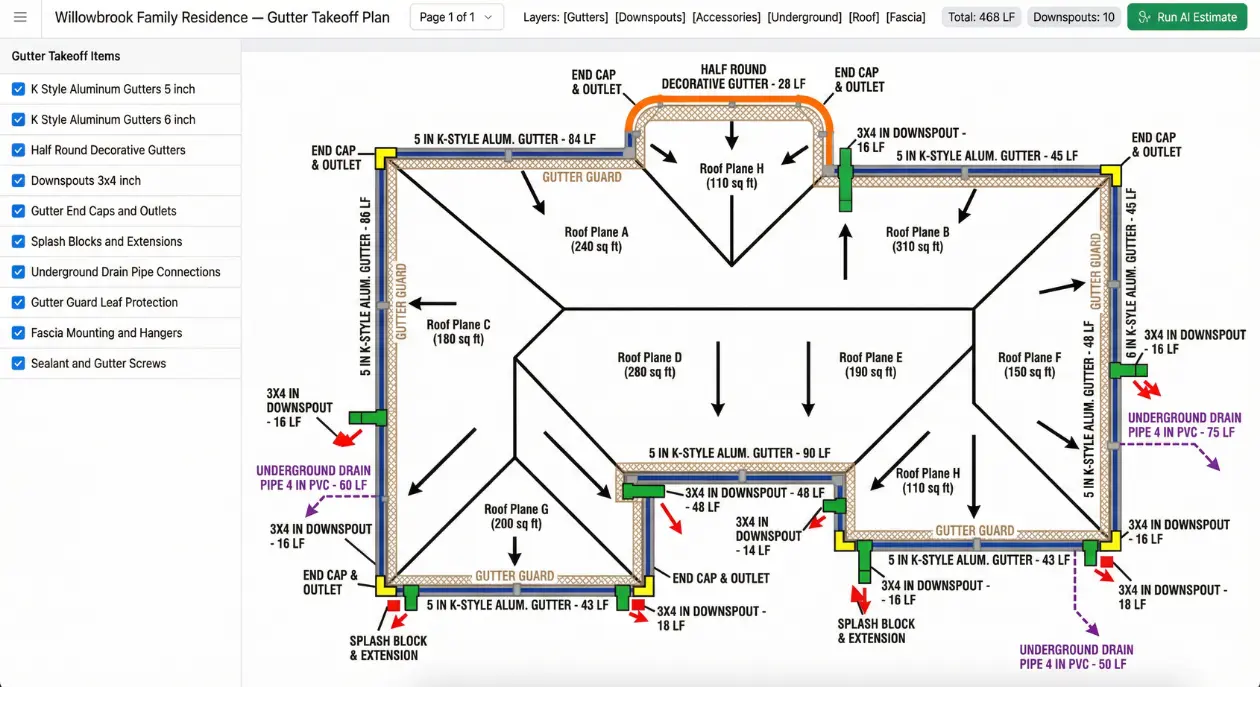 AI Gutter Estimating Software for Residential Sector