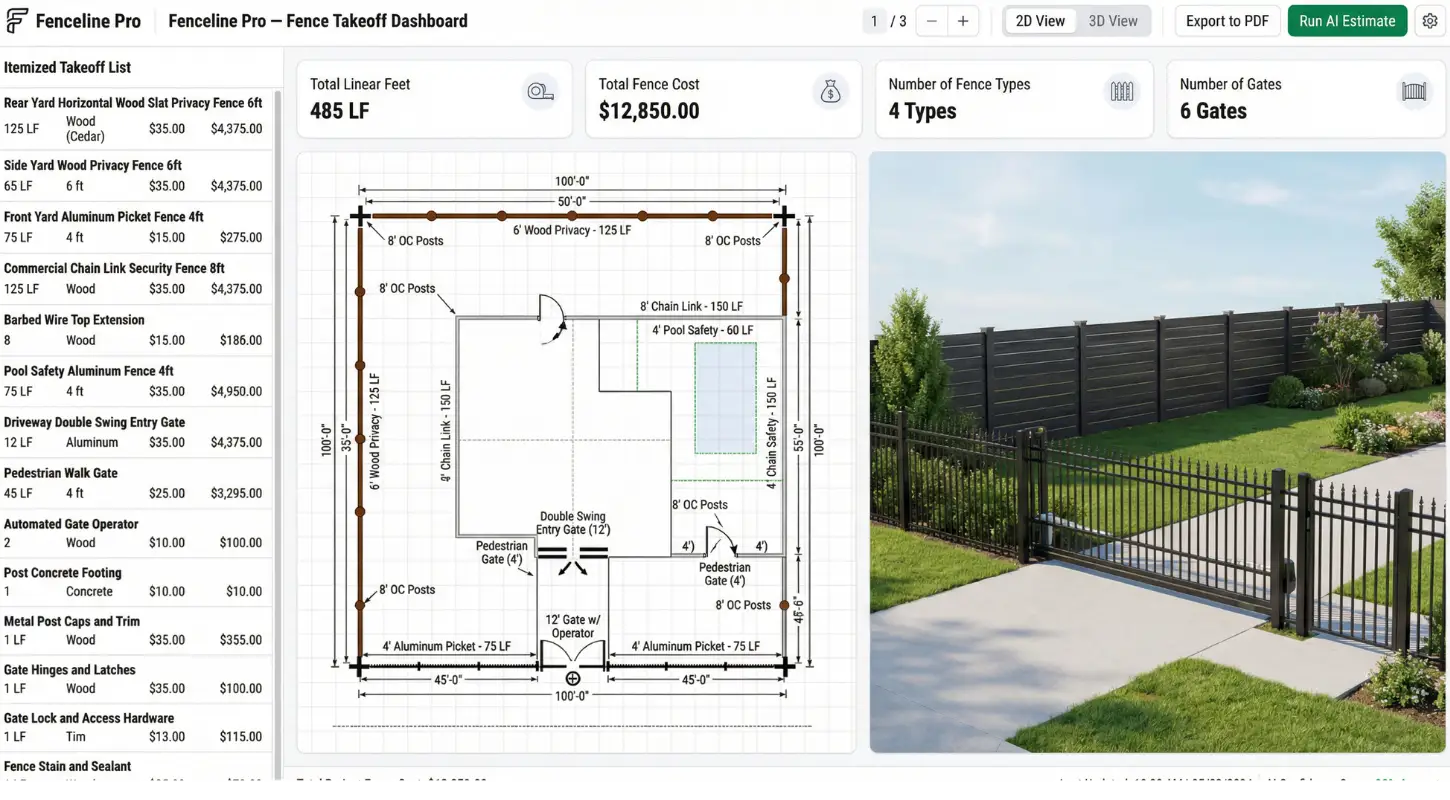 AI Powered Fence Takeoff Software