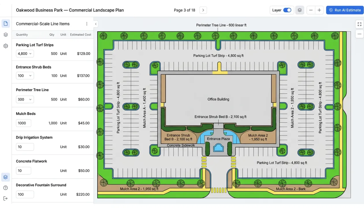 AI Takeoff for Commercial Landscaping
