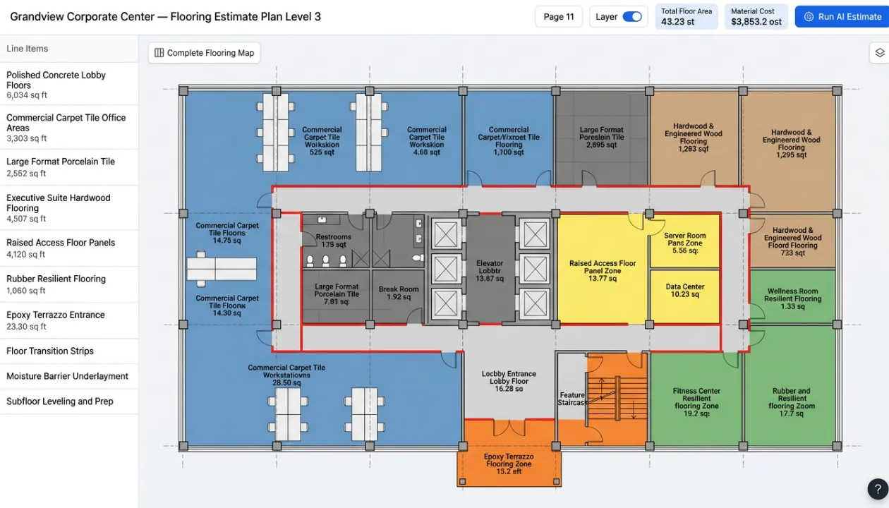 Commercial Flooring AI Takeoff