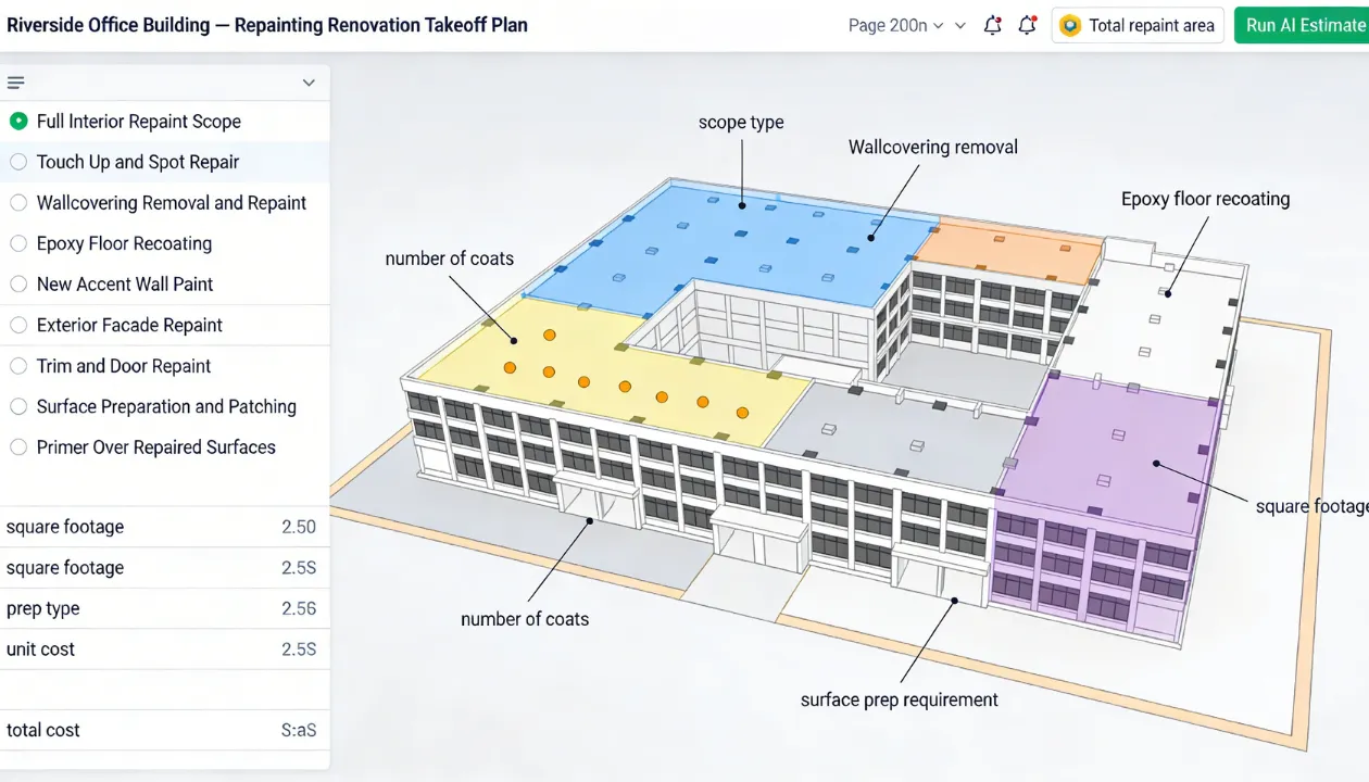 Interior & Exterior Automated Painting Takeoff